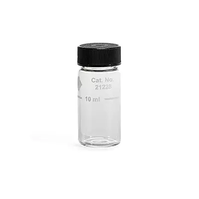 1" Round Glass, 10mL, Cell with Cap
