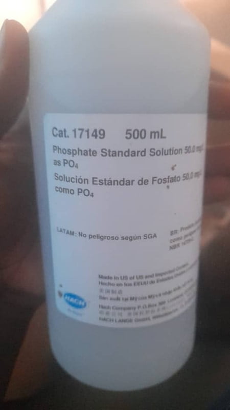 Phosphate Standard Solution, 50 mg/L as PO4 (NIST), 500 mL Phosphate Standard Solution, 50 mg/L as PO4 (NIST), 500 mL