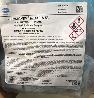 NitraVer® 6 Nitrate Reagent Powder Pillows, 10 mL, pk/100
