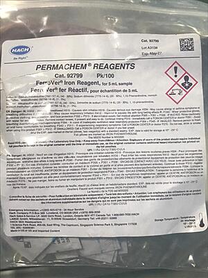 FerroVer® Iron Reagent Powder Pillows, 5 mL, pk/100