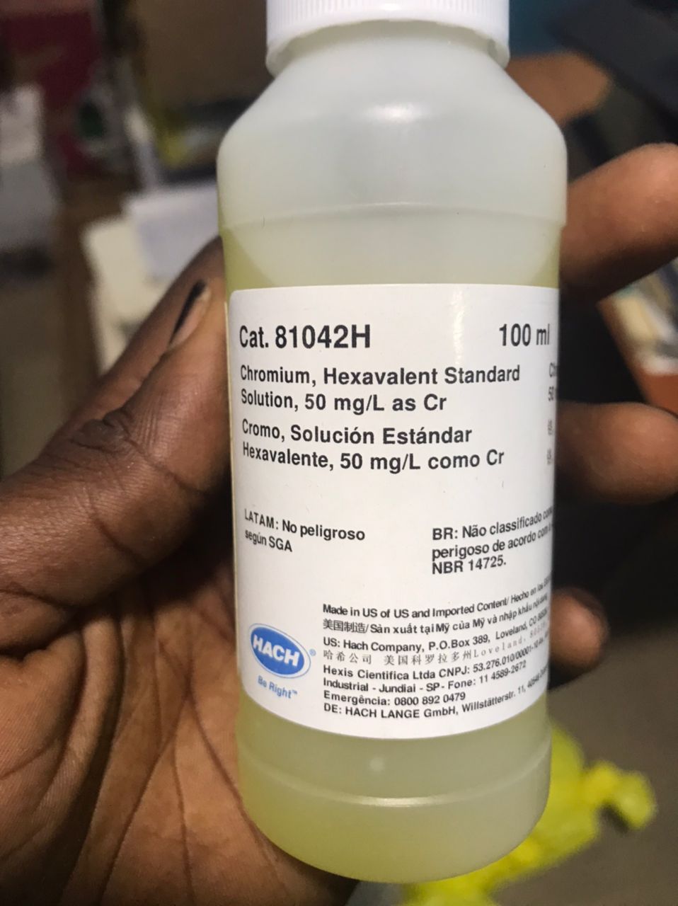 Chromium, Hexavalent, Standard Solution, 50 mg/L Cr⁶⁺ (NIST), 100 mL